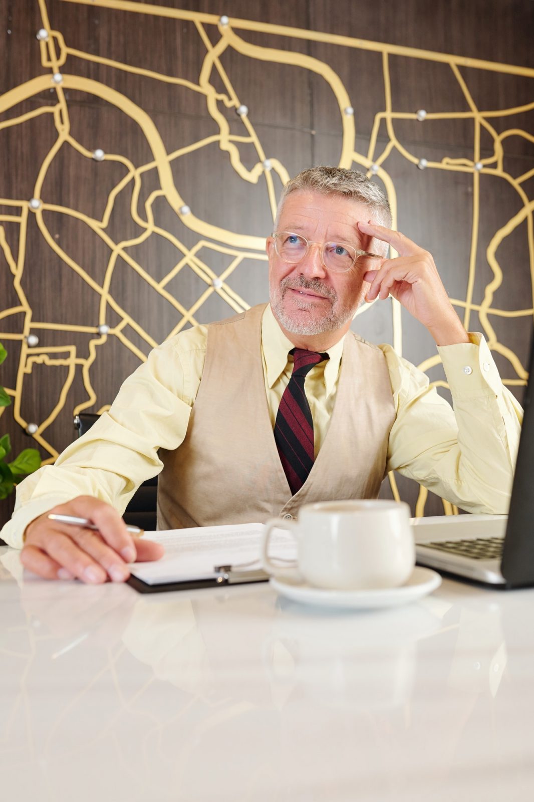 Man working on business plan